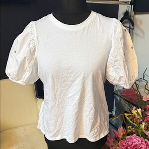 CeCe White Puff Sleeve Blouse